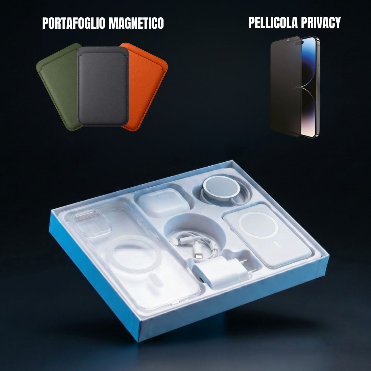 iPACK Pro 6-IN-1 + Wallet Magnetico + Pellicola Privacy